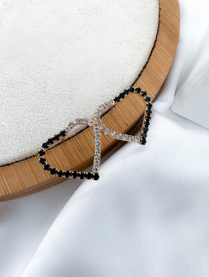 Brinco Folheado a Ouro 18K Coração com Micro Zirconias