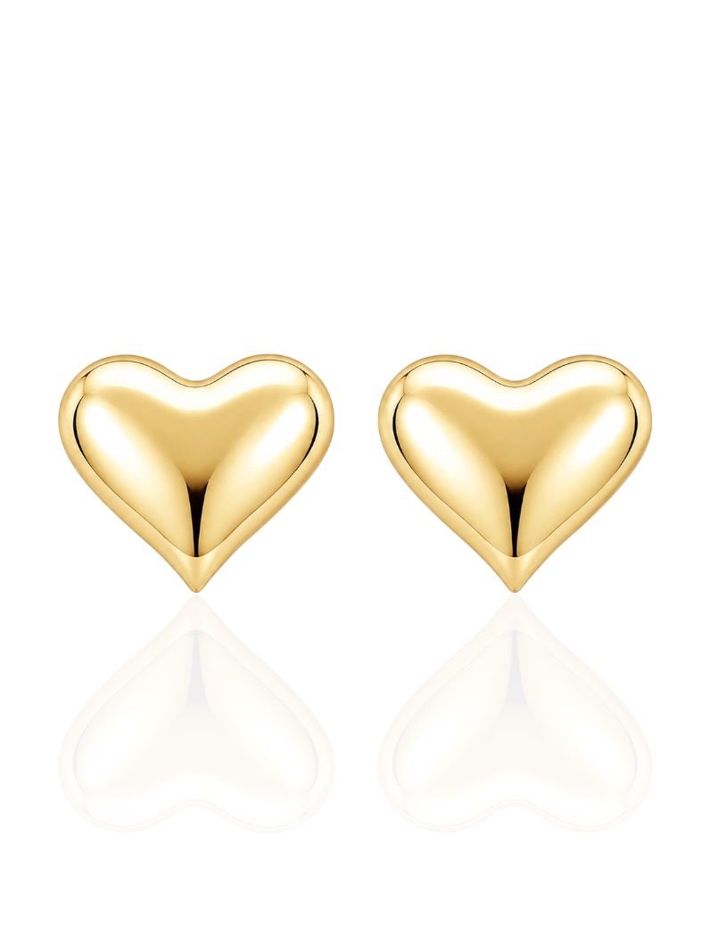Brinco Folheado a Ouro 18k Coração Liso