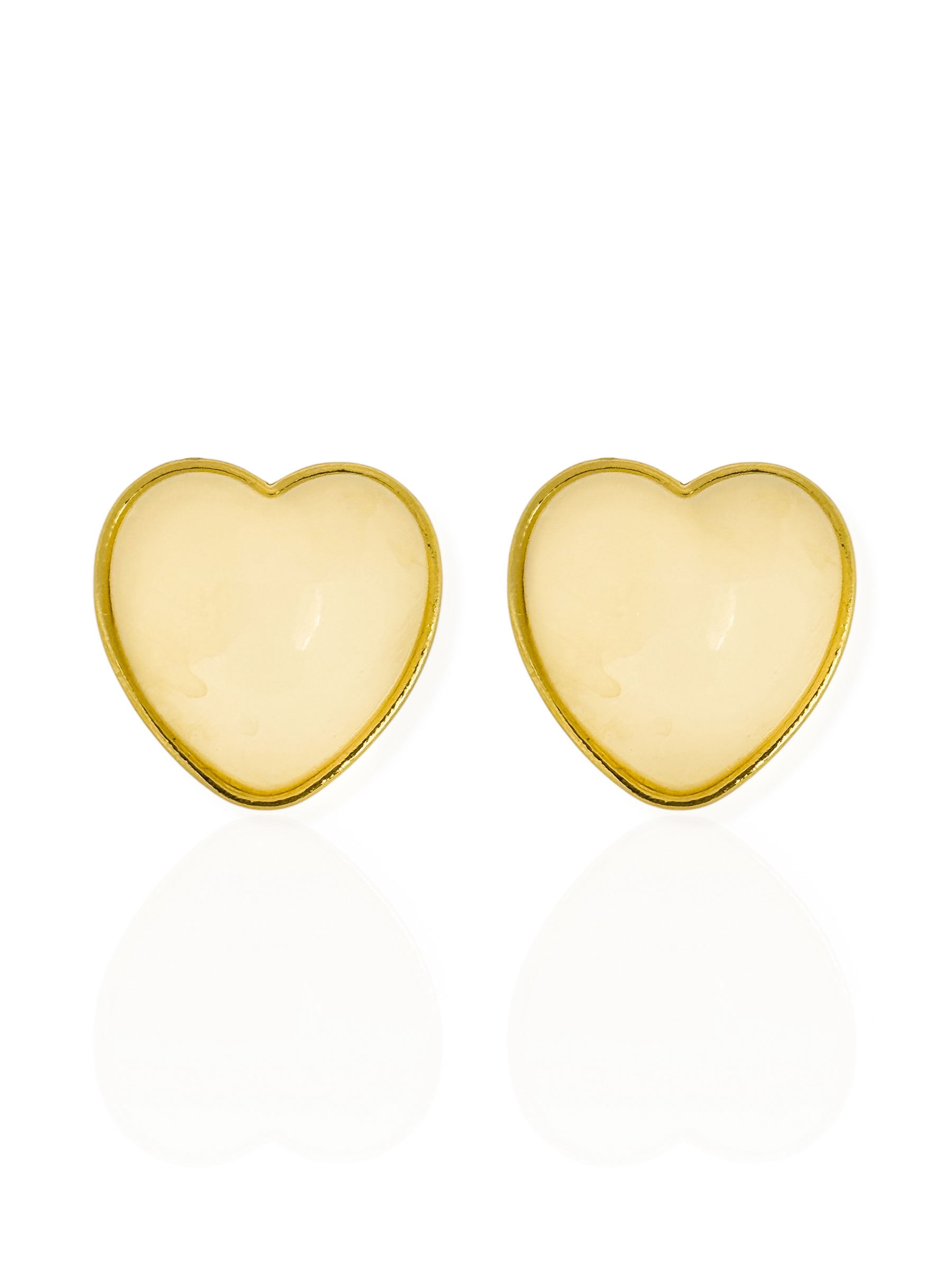 Brinco Folheado a Ouro 18k Coração Resinado