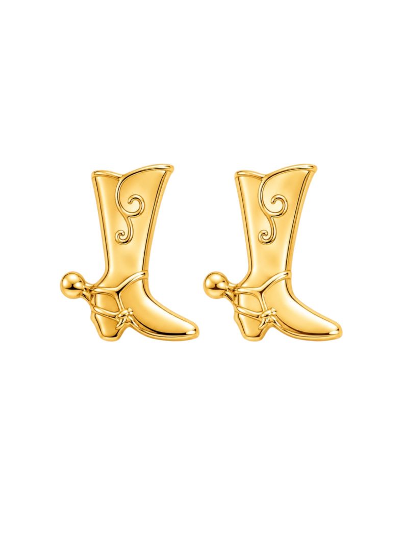 Brinco Folheado a Ouro 18k Design Bota de Cowboy