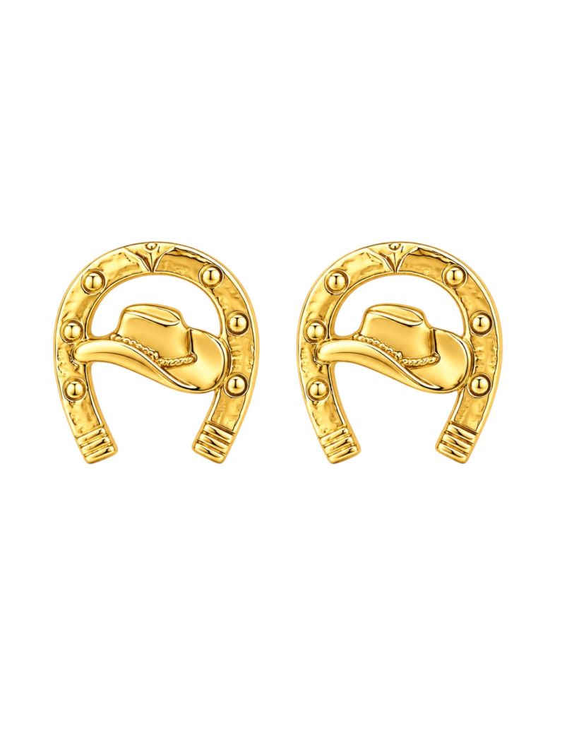 Brinco Folheado a Ouro 18k Design Chapéu