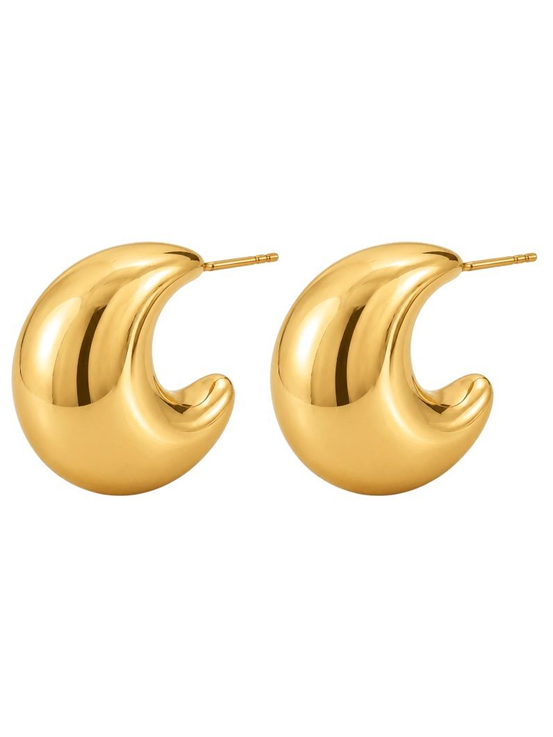 Brinco Folheado a Ouro 18k Design Gota Grossa