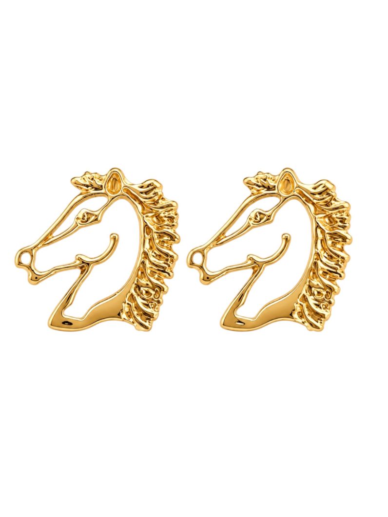 Brinco Folheado a Ouro 18k Design Horse
