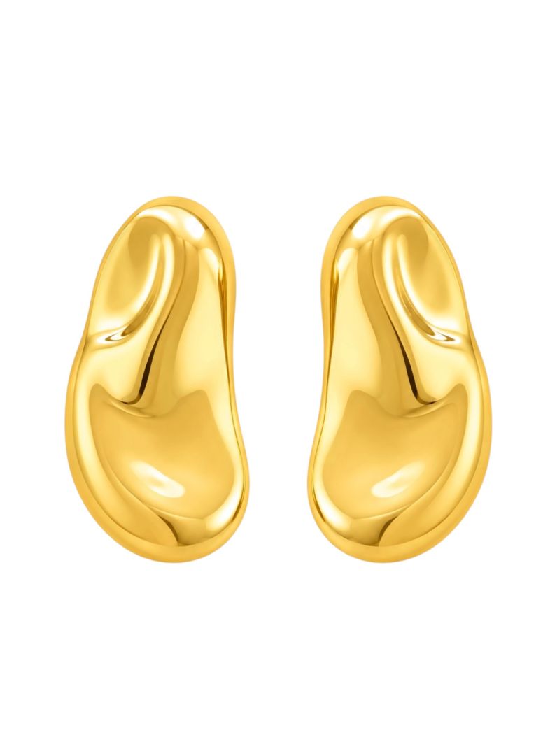 Brinco Folheado a Ouro 18k Design Martelado