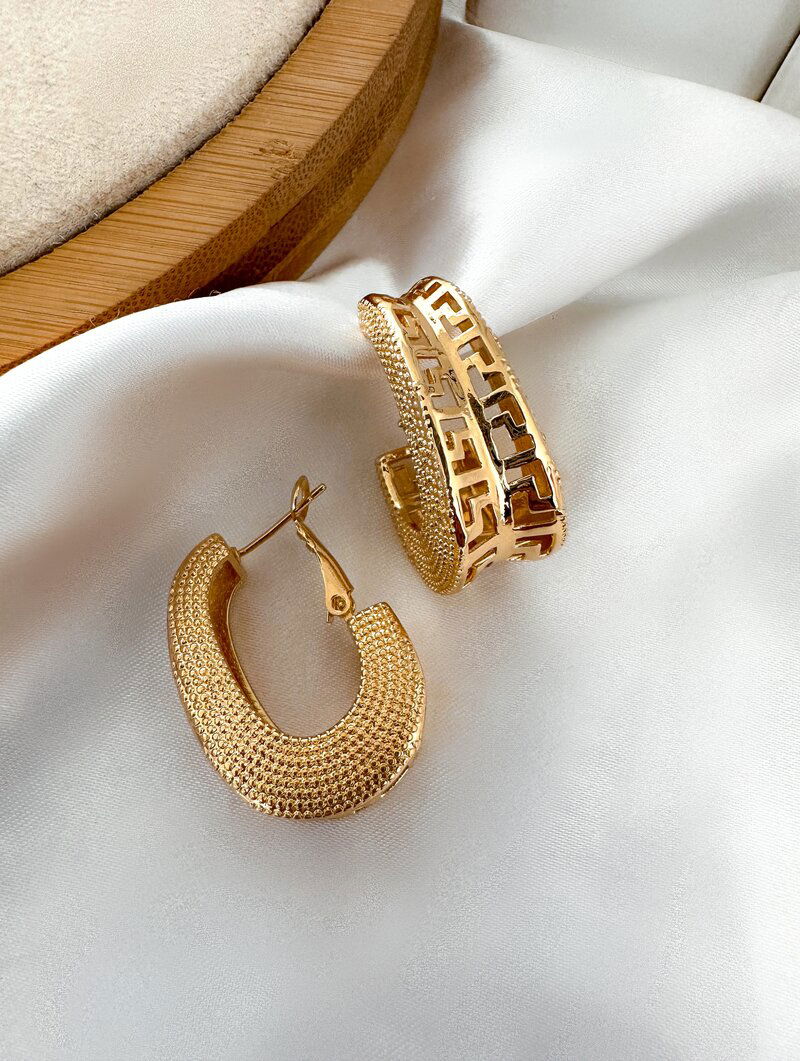 Brinco Folheado a Prata Argola Luxo