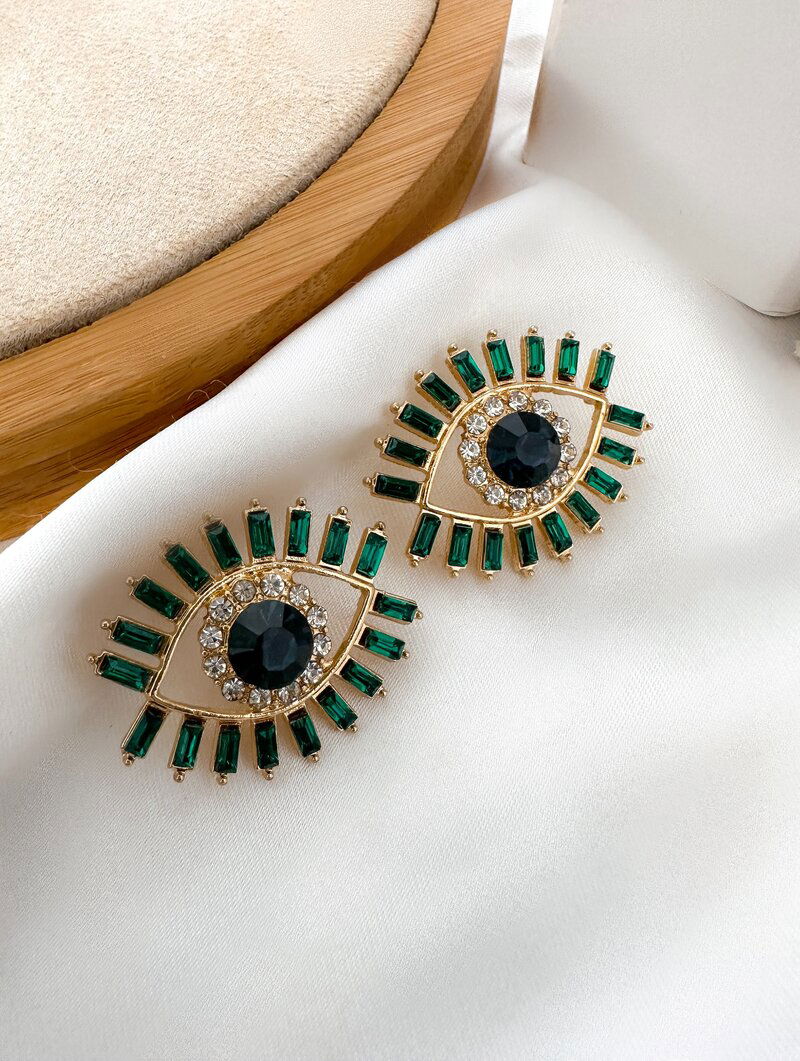 Brinco Folheado a Ouro 18K e a Prata Navetes com Pedra Zirconia