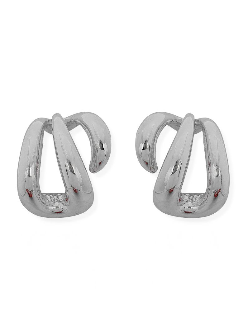 Brinco Folheado a Ouro 18k e Prata 3 Fios Maxi