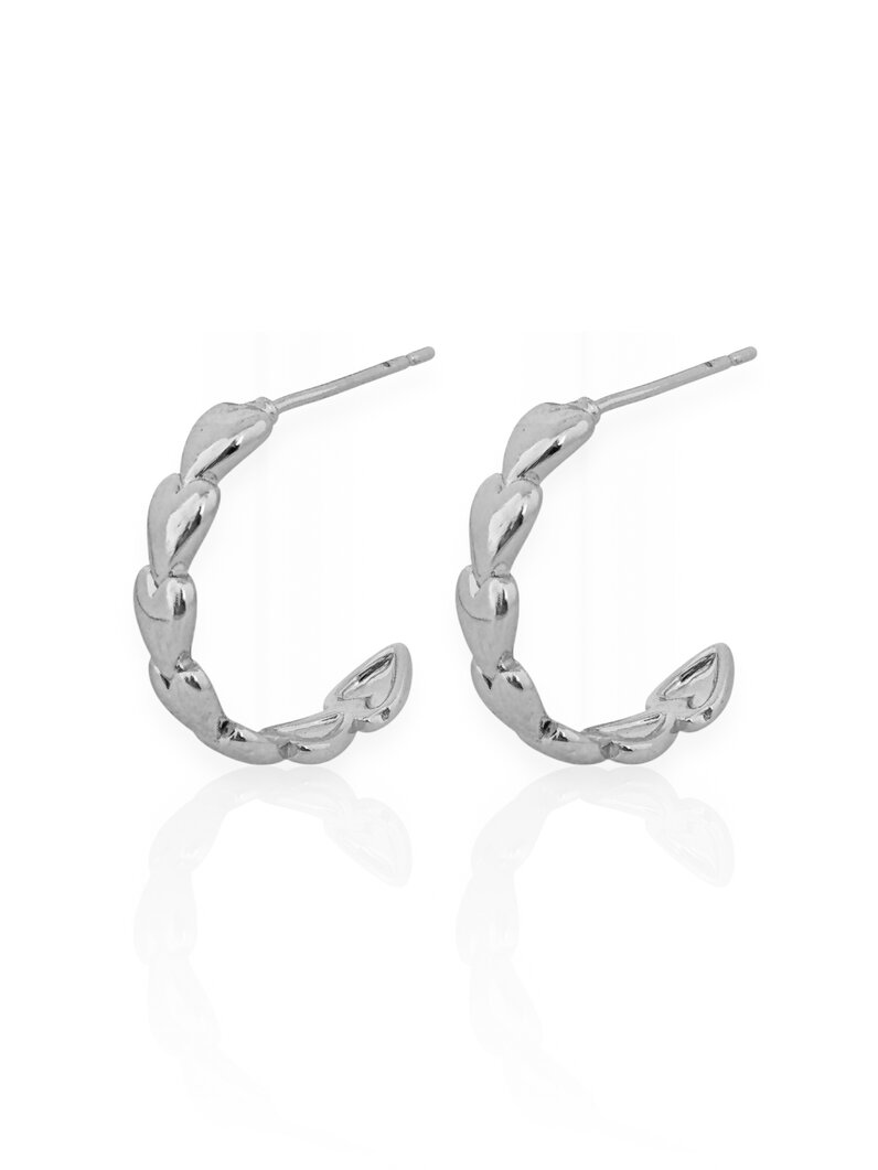 Brinco Folheado a Ouro 18k e Prata 925 Argola Aro de Corações