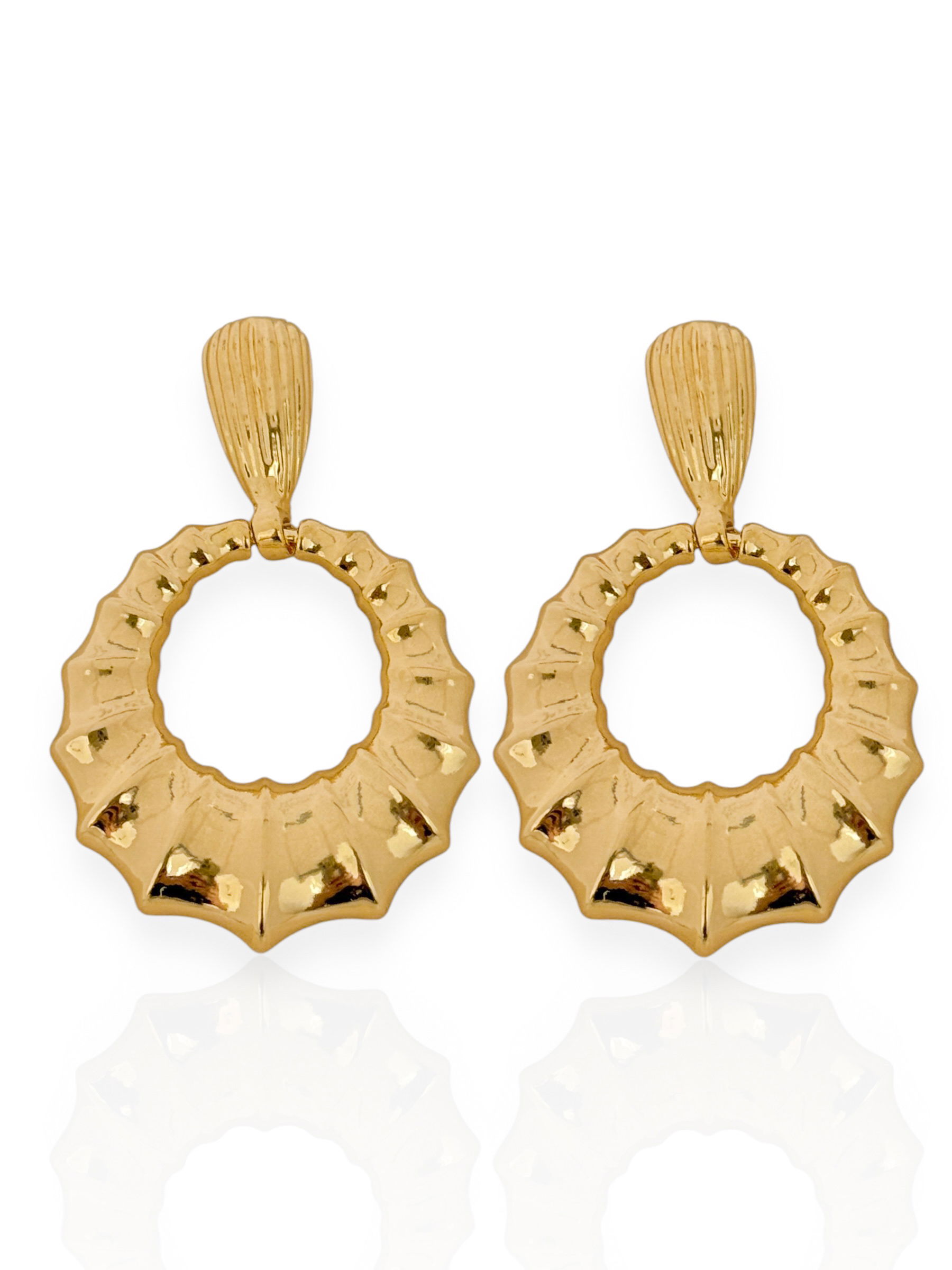Brinco Folheado a Ouro 18k e Prata 925 Argola Escamada