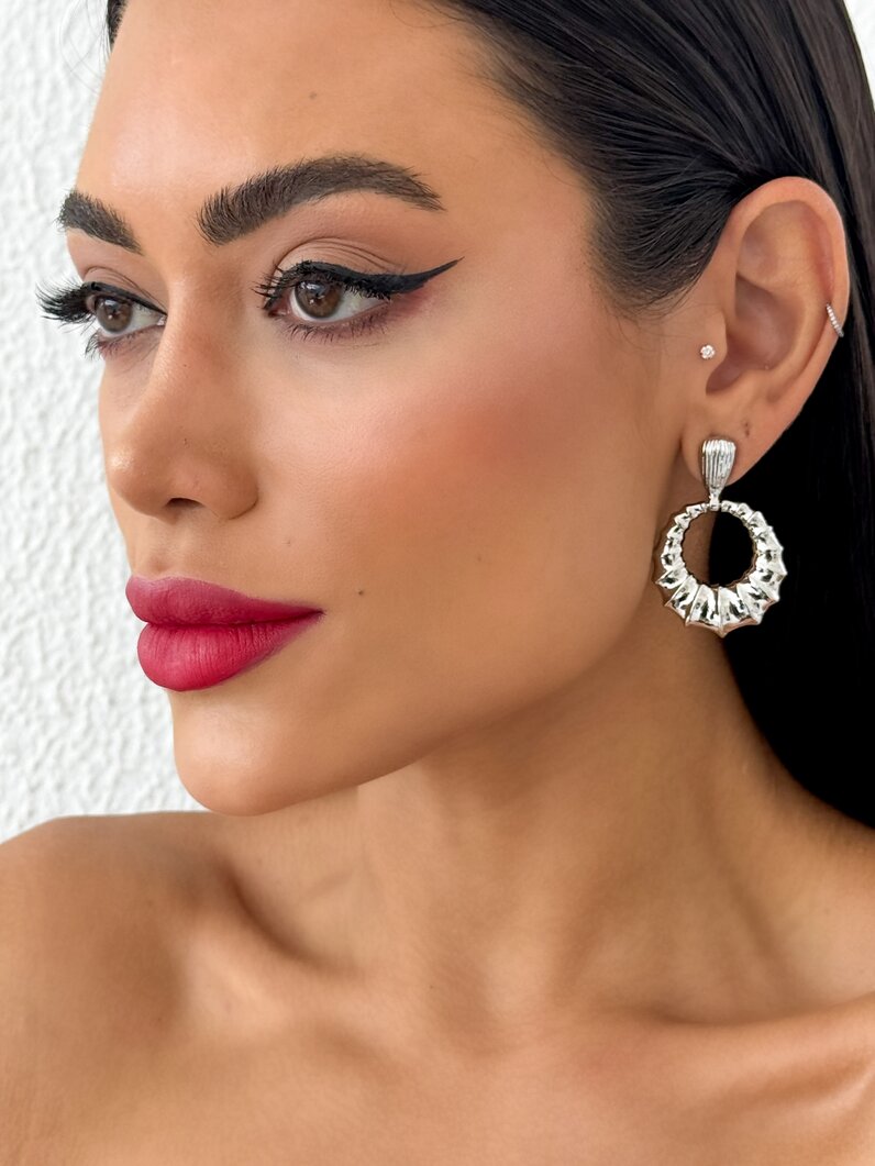 Brinco Folheado a Ouro 18k e Prata 925 Argola Escamada
