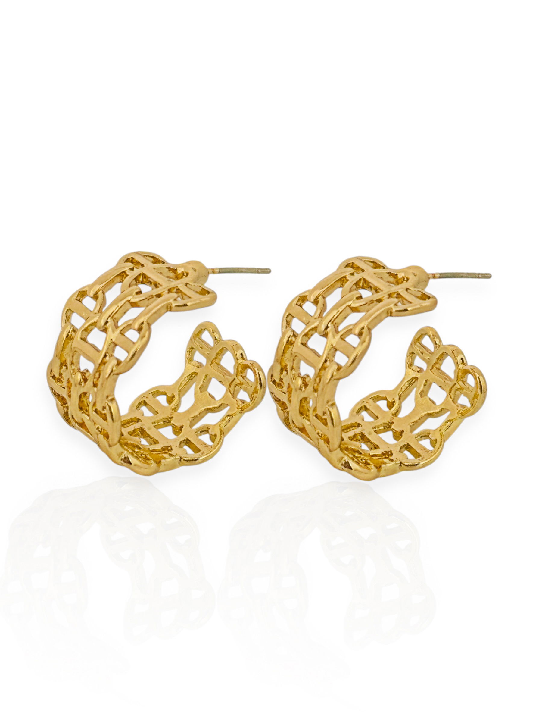 Brinco Folheado a Ouro 18k e Prata 925 Argola Inspiração