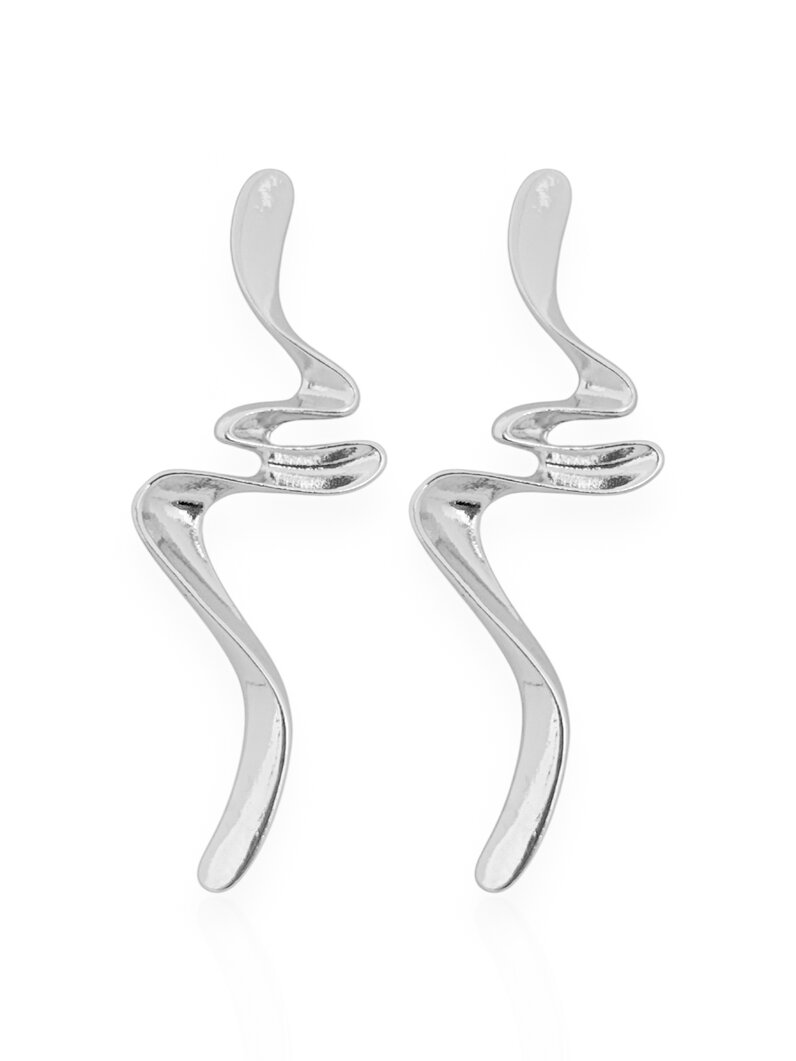 Brinco Folheado a Ouro 18k e Prata 925 Aro Achatado Ondulado