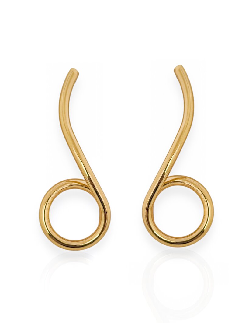 Brinco Folheado a Ouro 18k e Prata 925 Aro com Ponta Enrolada