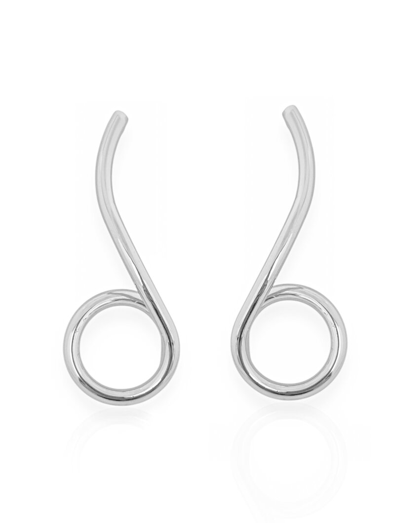 Brinco Folheado a Ouro 18k e Prata 925 Aro com Ponta Enrolada