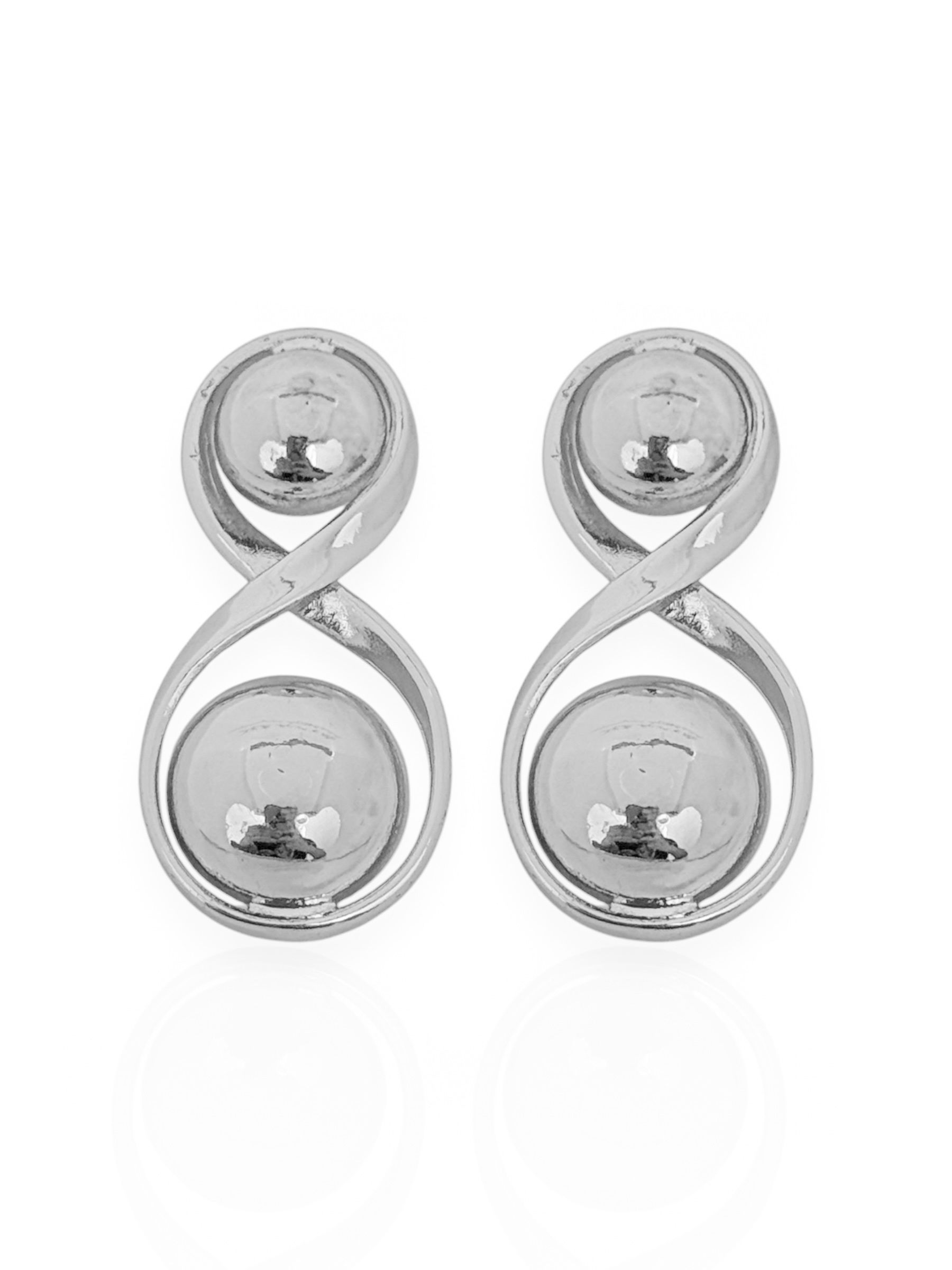 Brinco Folheado a Ouro 18K e Prata 925 Design de 'Ampulheta' com Esferas