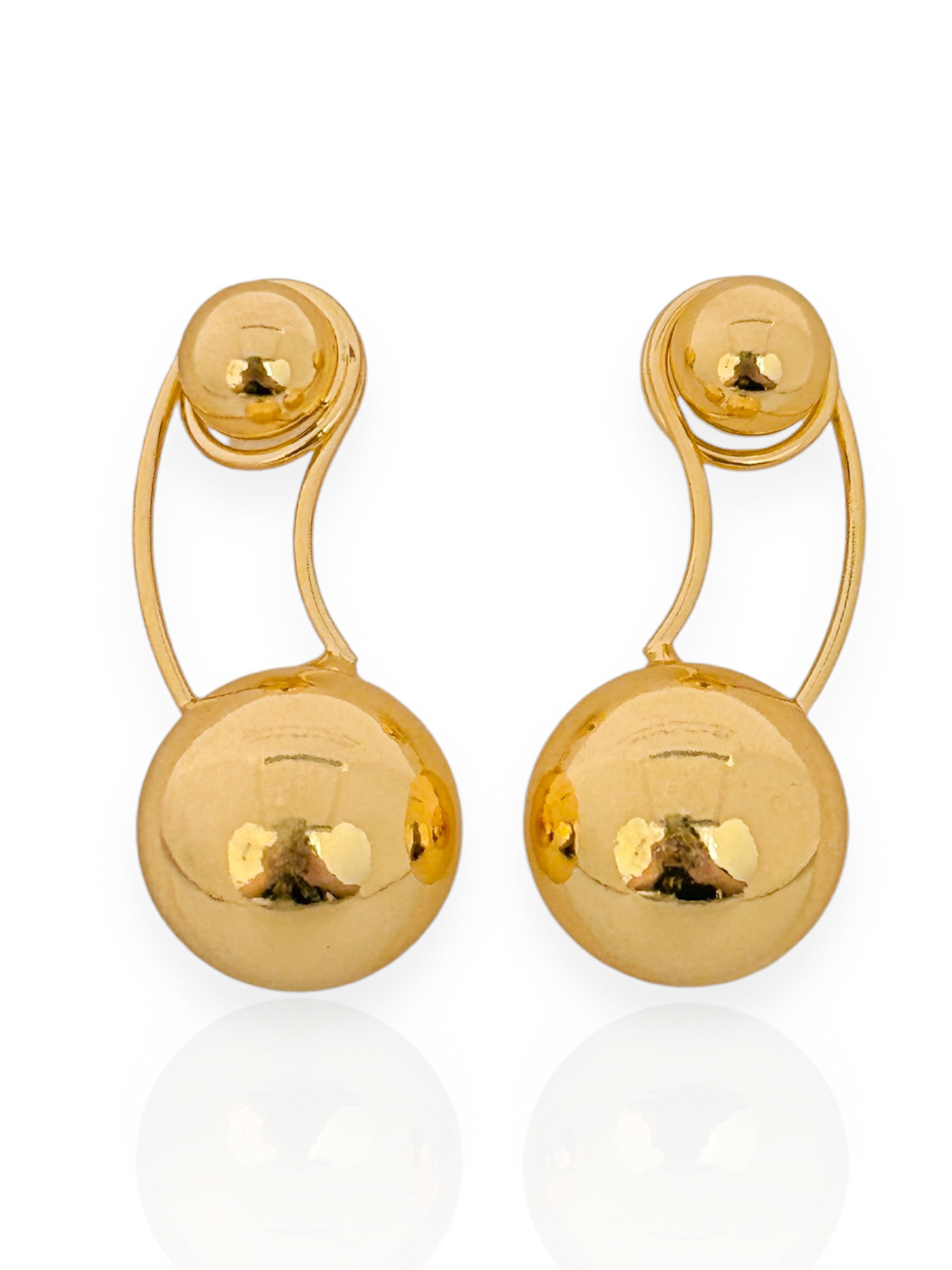 Brinco Folheado a Ouro 18k e Prata 925 Esferas