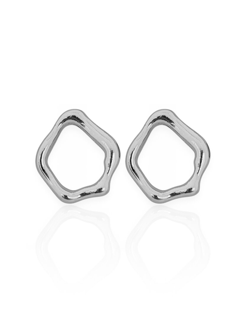 Brinco Folheado a Ouro 18k e Prata 925 Formato Redondo Disforme