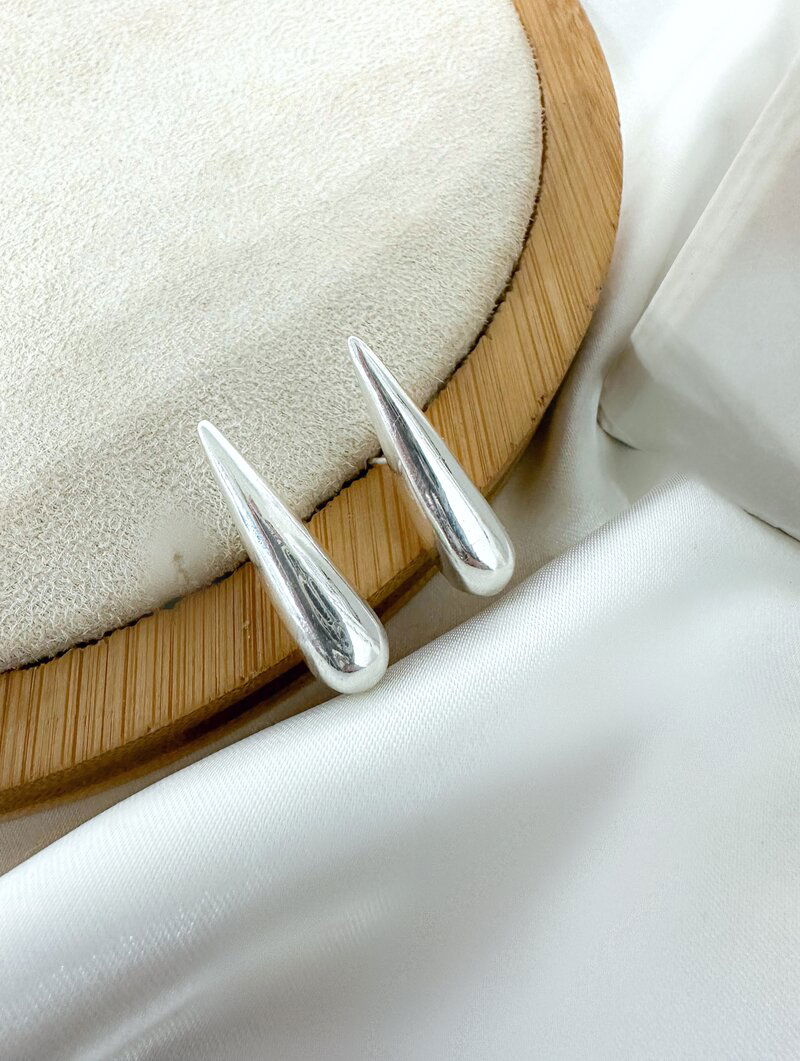 Brinco Folheado a Ouro 18k e Prata 925 Gota Alta Fusão