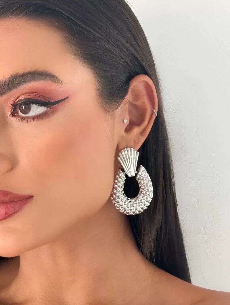 Brinco Folheado a Ouro 18k e Prata Abacaxi