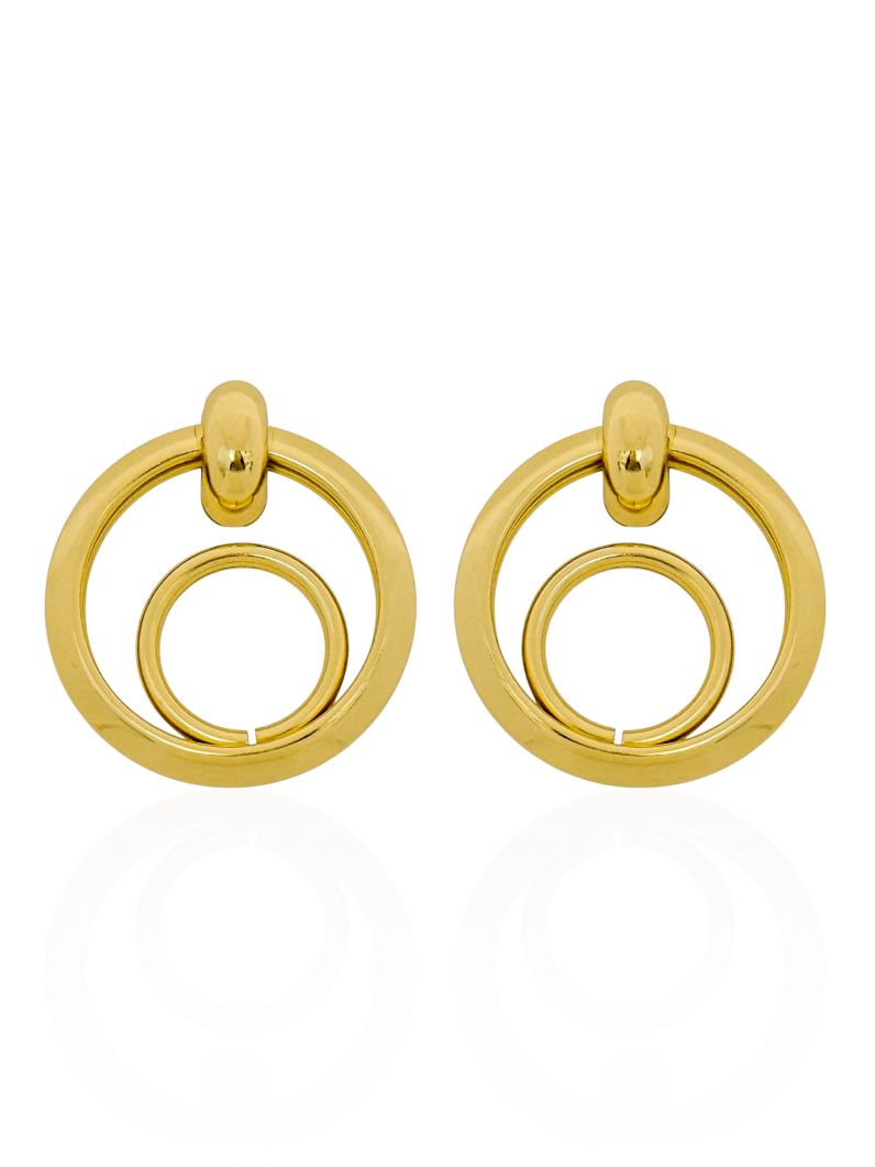 Brinco Folheado a Ouro 18k e Prata Arcos Lisos