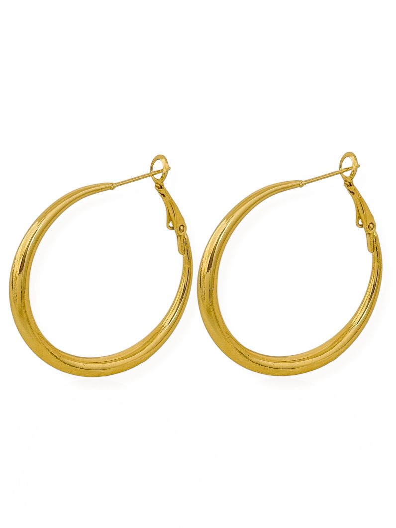 Brinco Folheado a Ouro 18k e Prata Argola