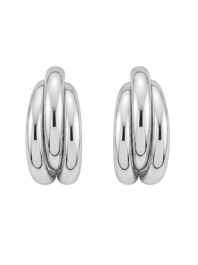 Brinco Folheado a Ouro 18k e Prata Argola 3 Fios