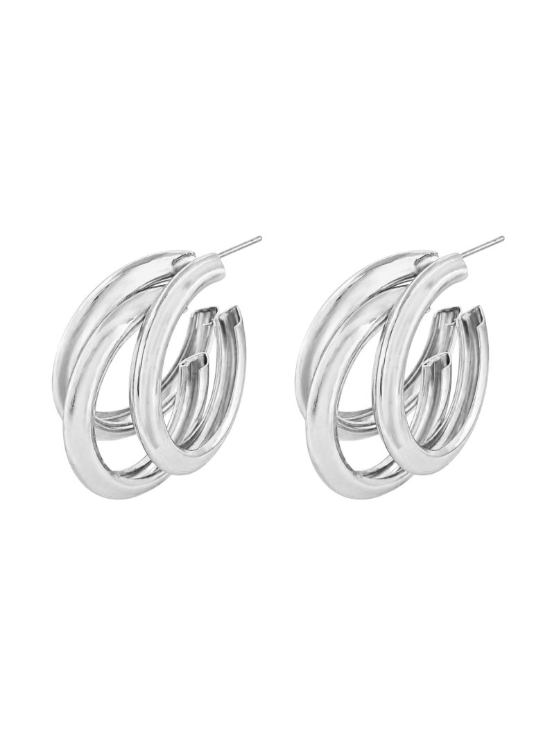 Brinco Folheado a Ouro 18k e Prata Argola 3 Fios