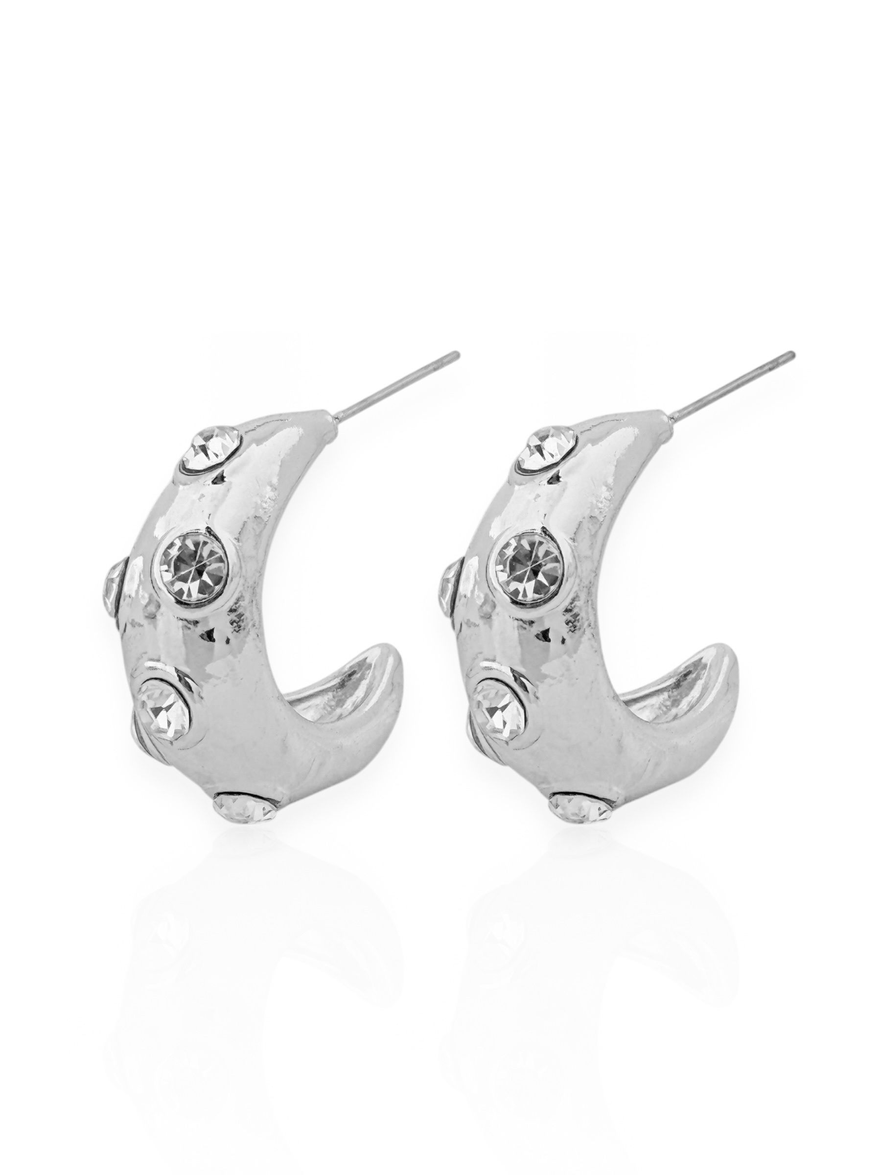 Brinco Folheado a Ouro 18k e Prata Argola Com Ponto de luz