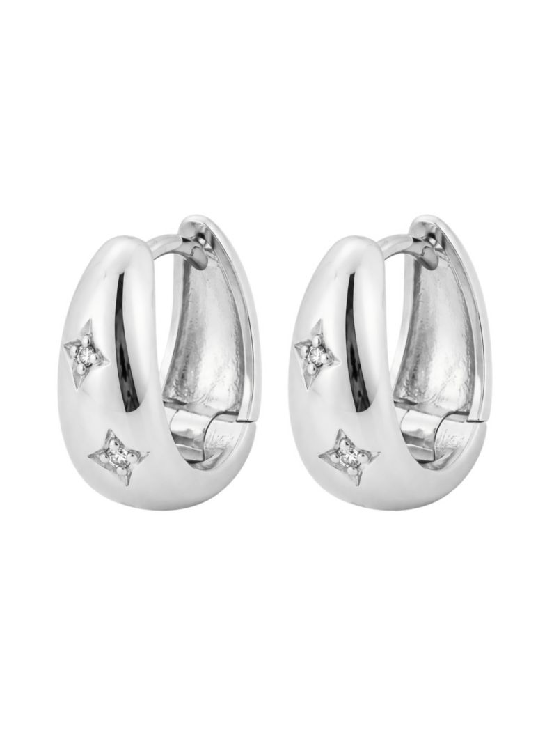 Brinco Folheado a Ouro 18k e Prata Argola com Pontos de Luz