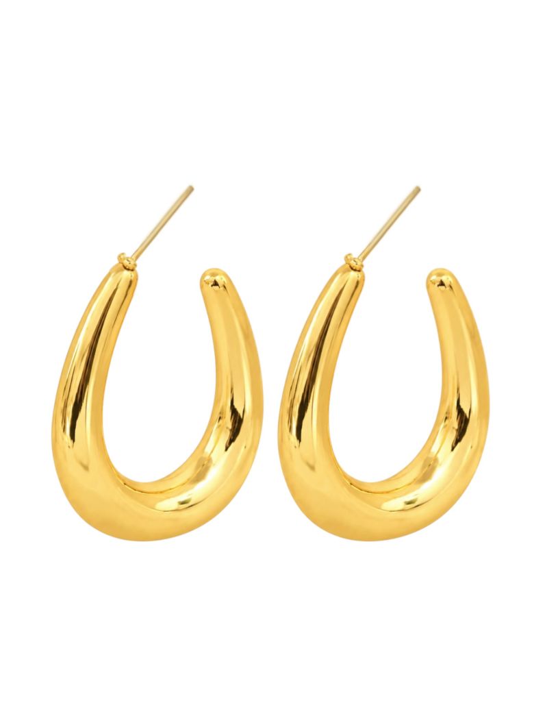 Brinco Folheado a Ouro 18k e Prata Argola Design Anzol