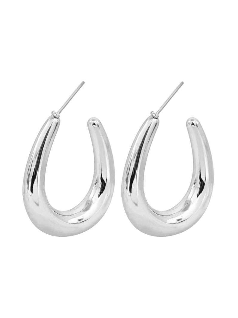 Brinco Folheado a Ouro 18k e Prata Argola Design Anzol