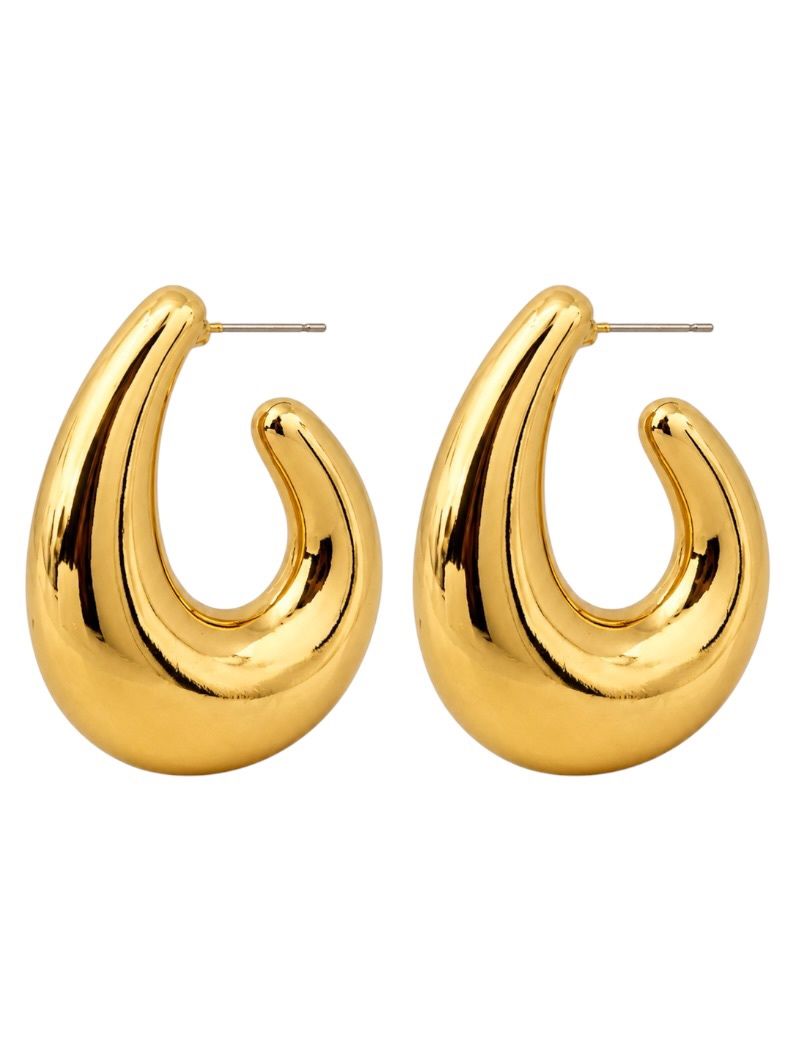Brinco Folheado a Ouro 18k e Prata Argola Design Gota