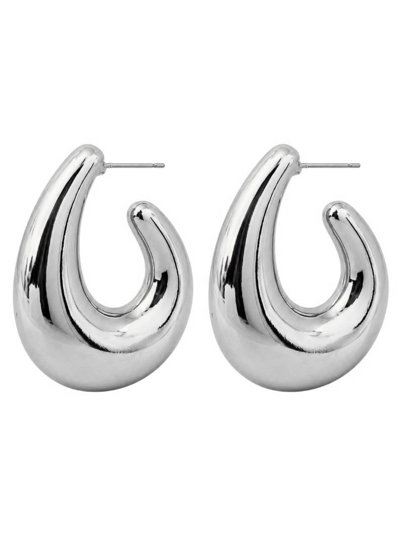 Brinco Folheado a Ouro 18k e Prata Argola Design Gota