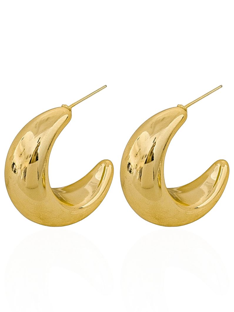 Brinco Folheado a Ouro 18k e Prata Argola em Gota M