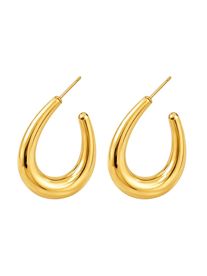 Brinco Folheado a Ouro 18k e Prata Argola Fina Lisa