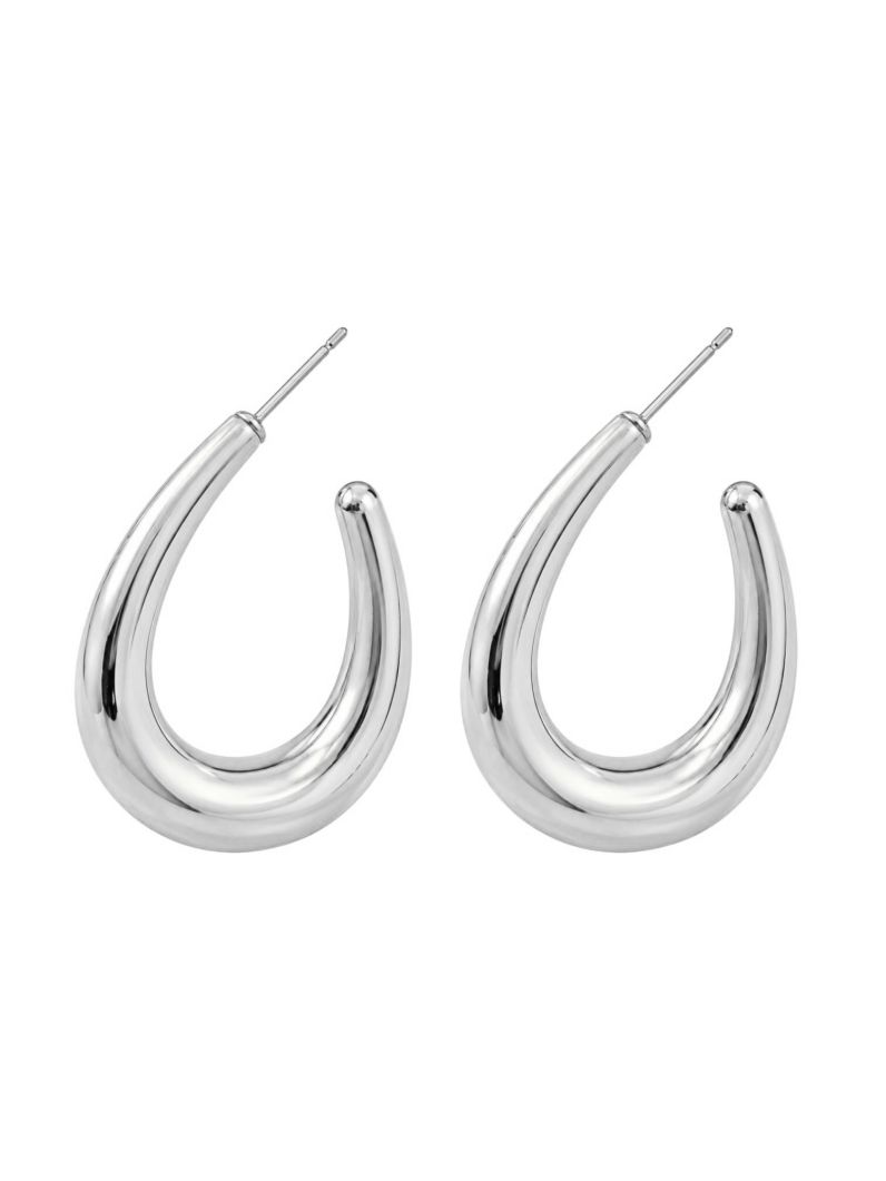 Brinco Folheado a Ouro 18k e Prata Argola Fina Lisa