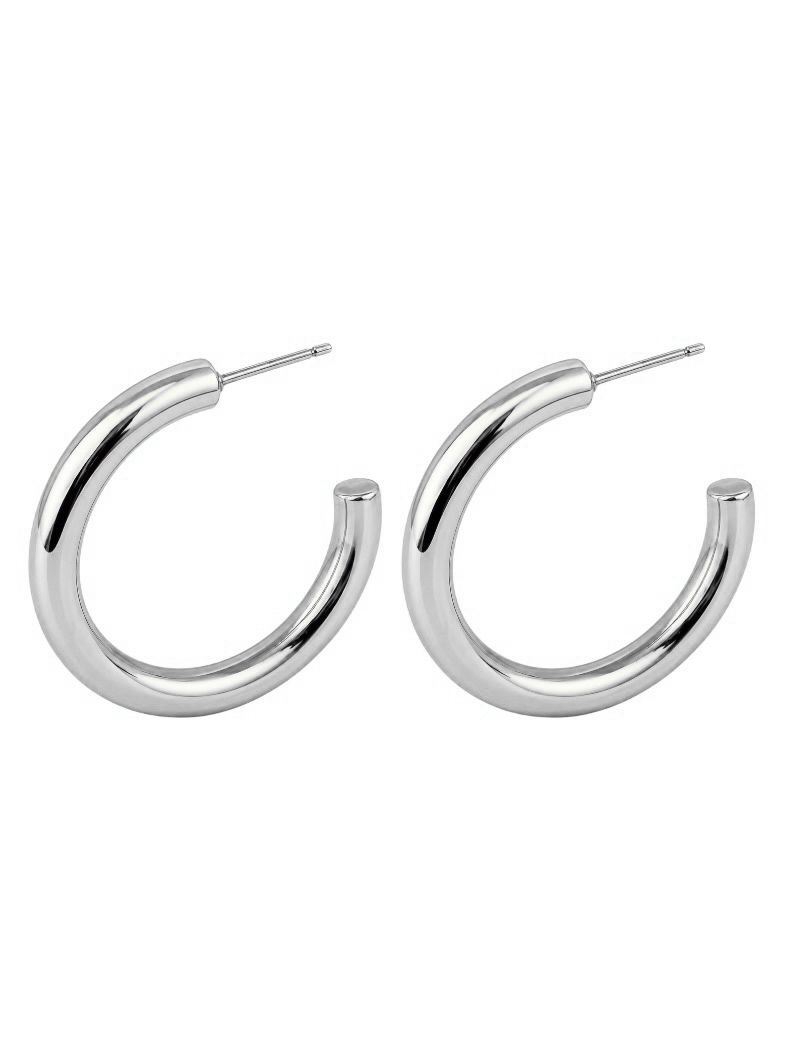 Brinco Folheado a Ouro 18k e Prata Argola Fina Lisa M