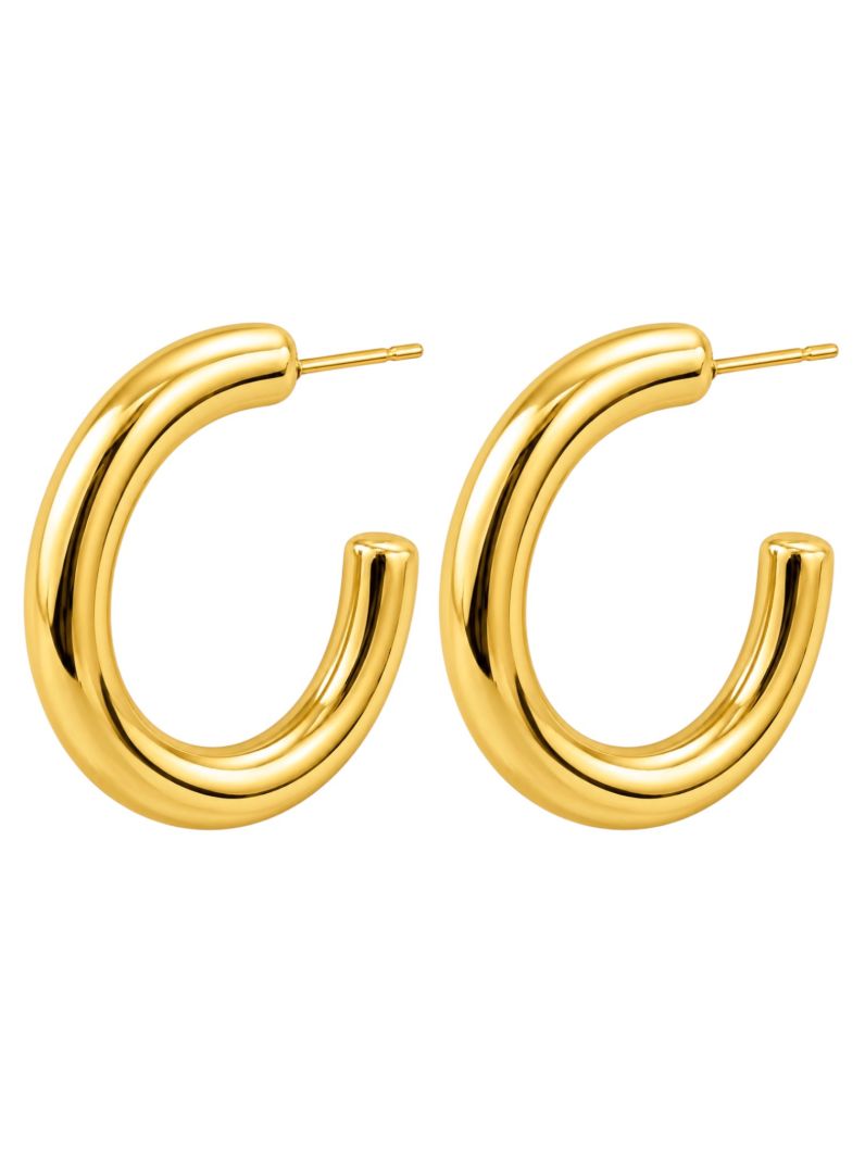 Brinco Folheado a Ouro 18k e Prata Argola Fio Oval