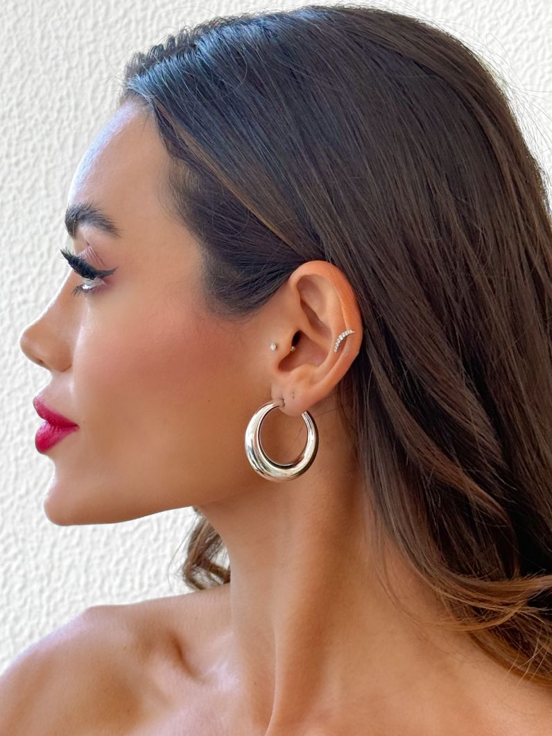 Brinco Folheado a Ouro 18k e Prata Argola Fio Redondo