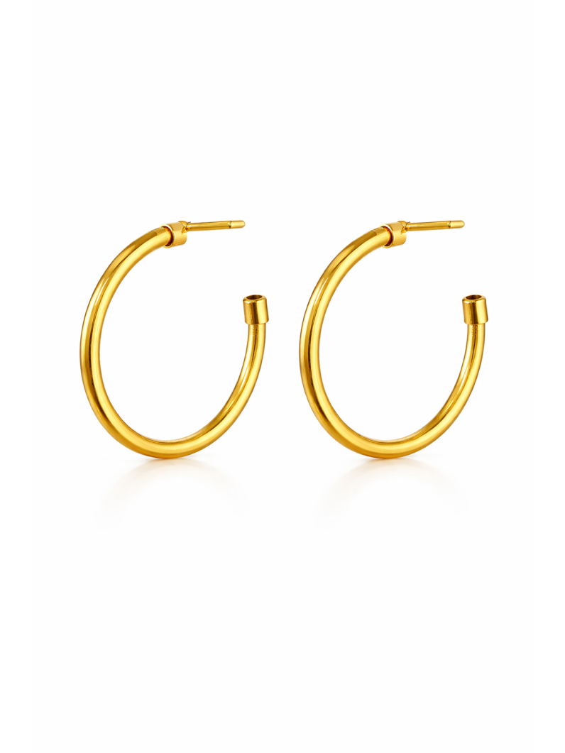Brinco Folheado a Ouro 18k e Prata Argola Fio Redondo P
