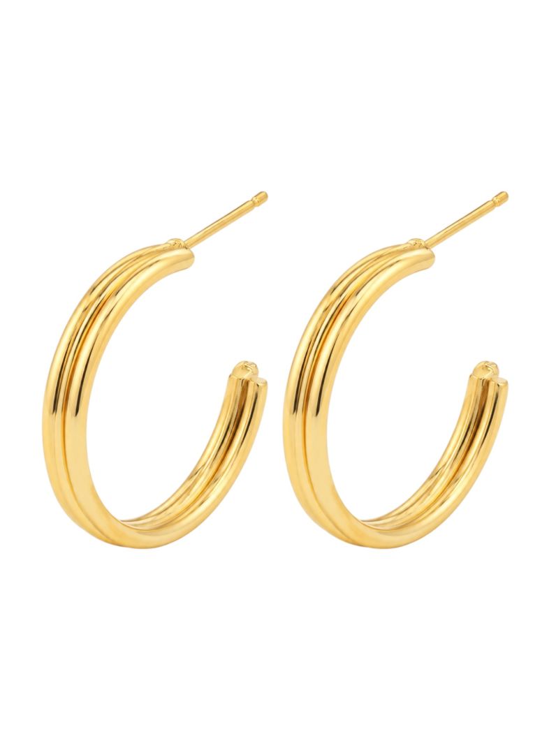 Brinco Folheado a Ouro 18k e Prata Argola Fios