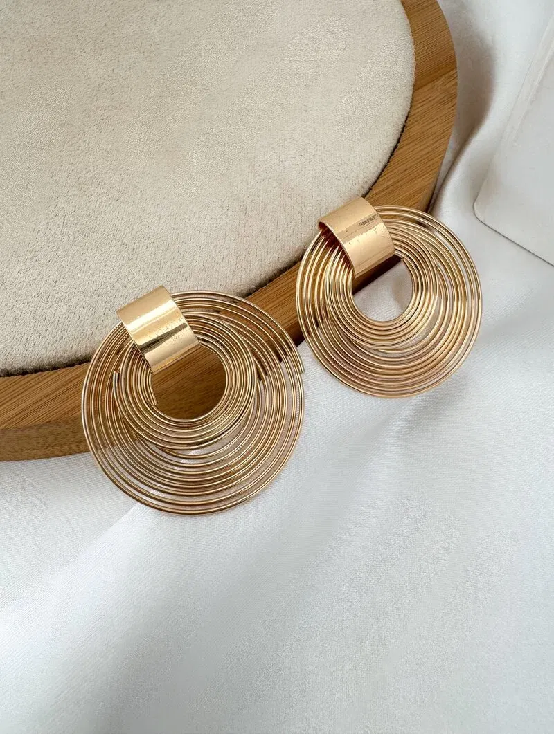Brinco Folheado a Ouro 18k e Prata Argola Fios com Ponteira Lisa