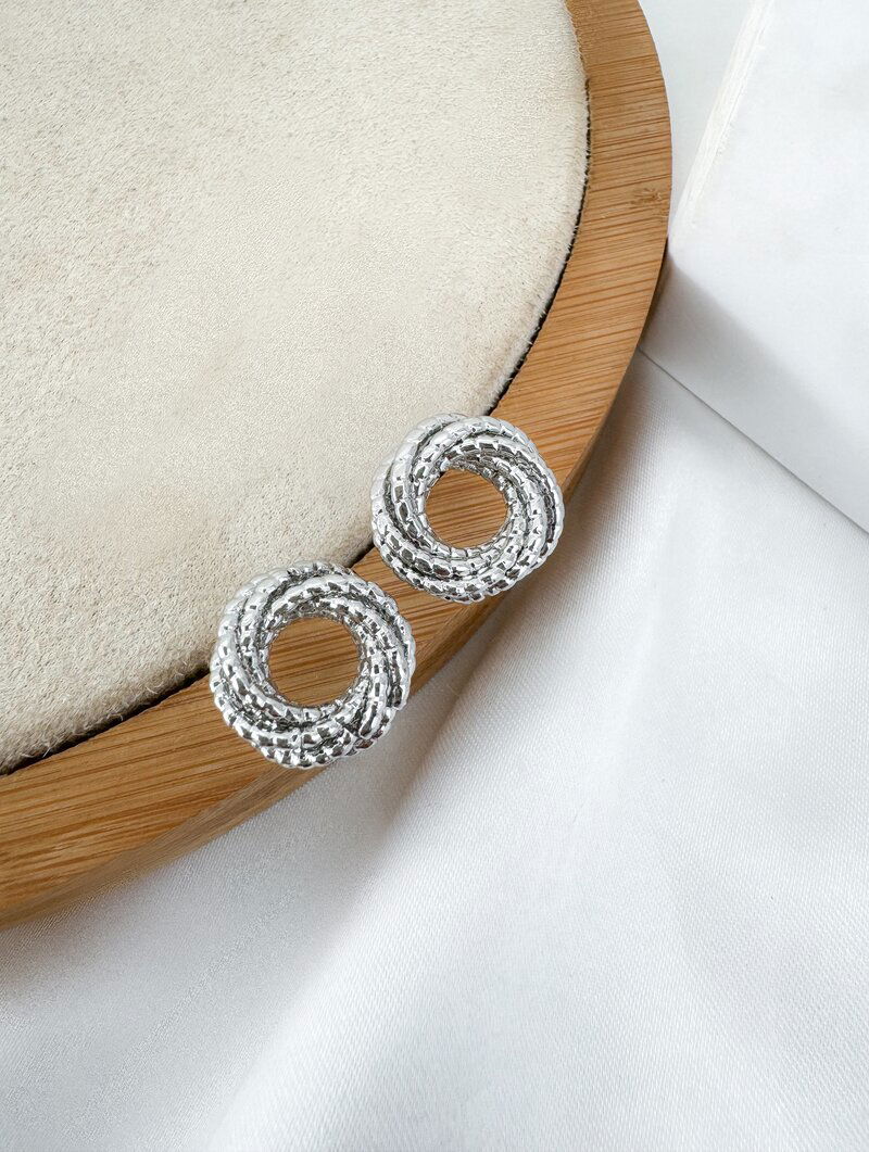 Brinco Folheado a Ouro 18k e Prata Argola Fios Texturizados P