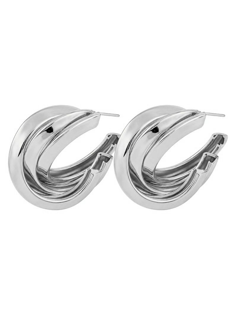 Brinco Folheado a Ouro 18k e Prata Argola Fios Triangulares