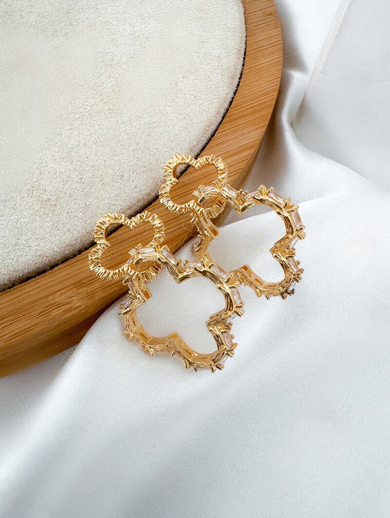 Brinco Folheado a Ouro 18k e Prata Argola Formato Inspiração Joalheria