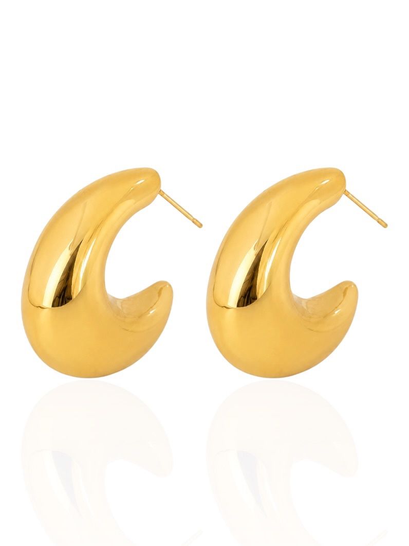Brinco Folheado a Ouro 18k e Prata Argola Gota