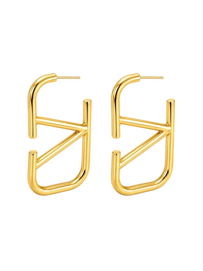 Brinco Folheado a Ouro 18k e Prata Argola Inspiração Grandes Marcas