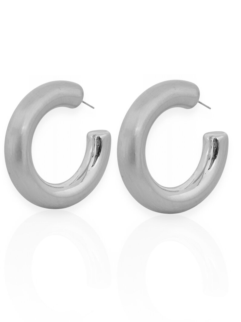 Brinco Folheado a Ouro 18k e Prata Argola Jateada