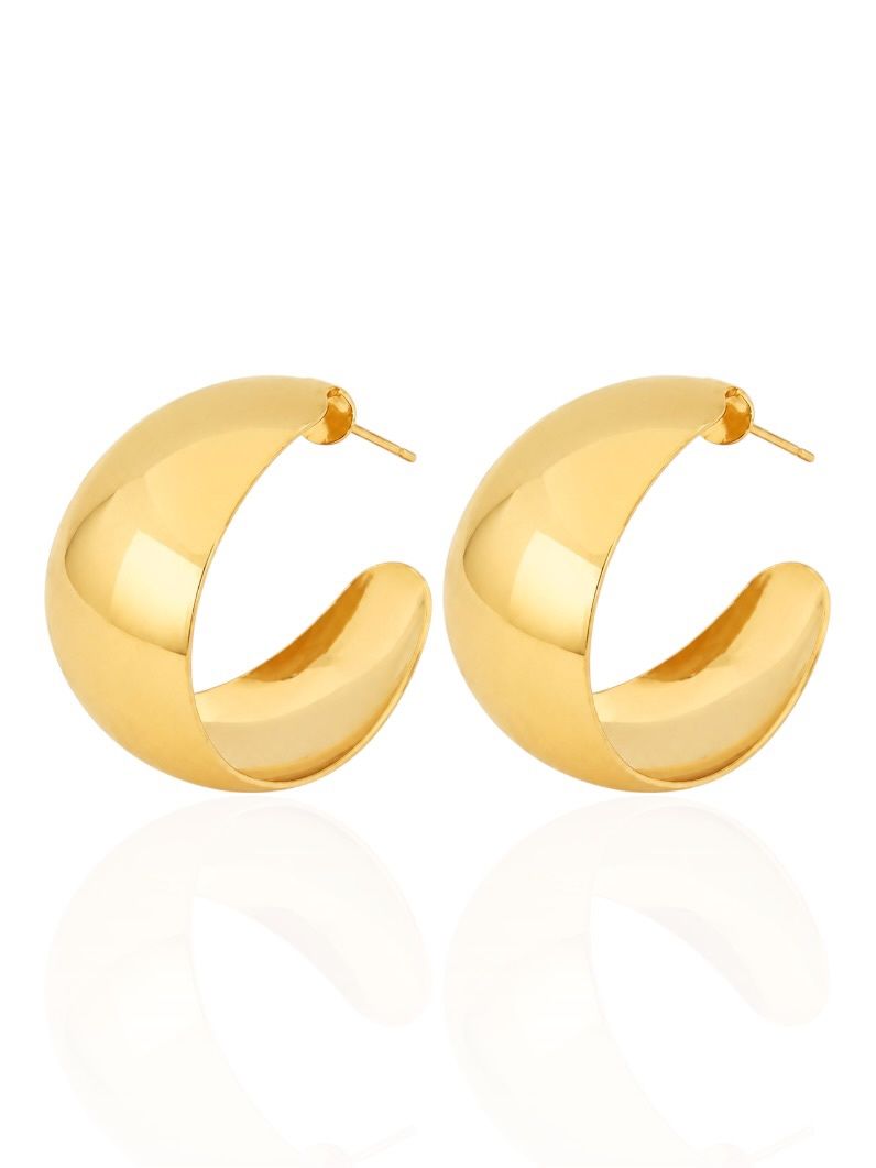 Brinco Folheado a Ouro 18k e Prata Argola Larga