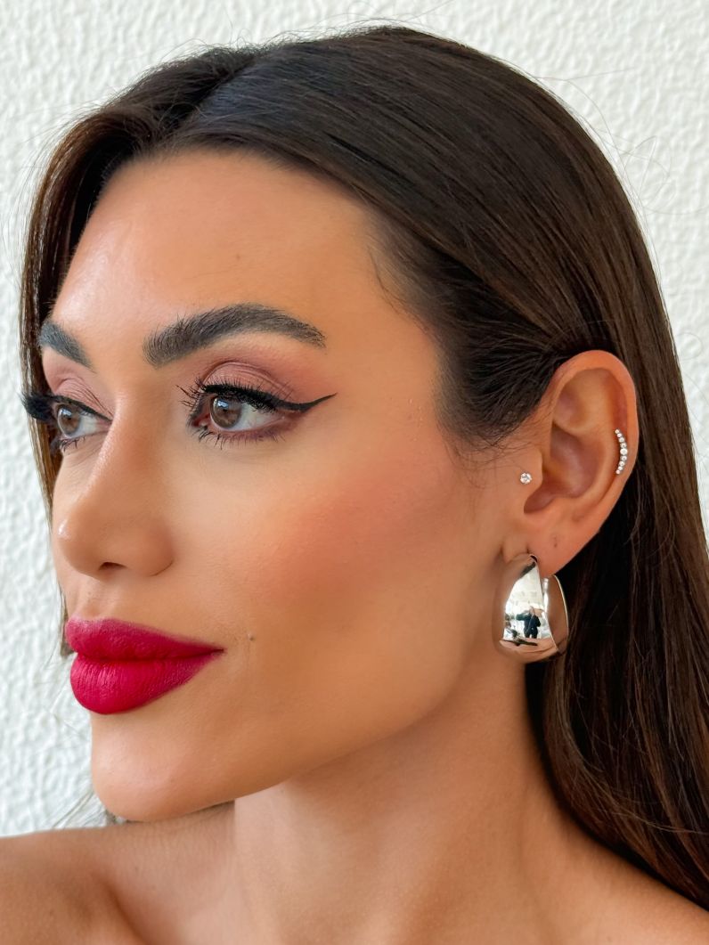 Brinco Folheado a Ouro 18k e Prata Argola Larga